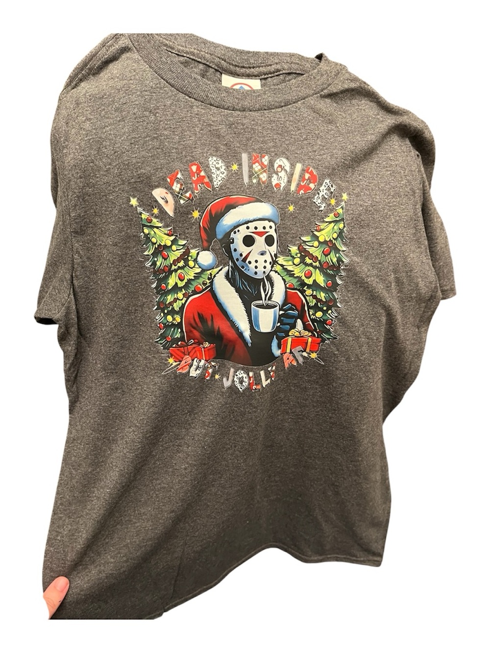 Gray Holiday Jason Graphic Tee - Men’s Small Jolly Af